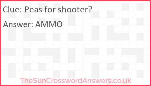 Peas for shooter? Answer