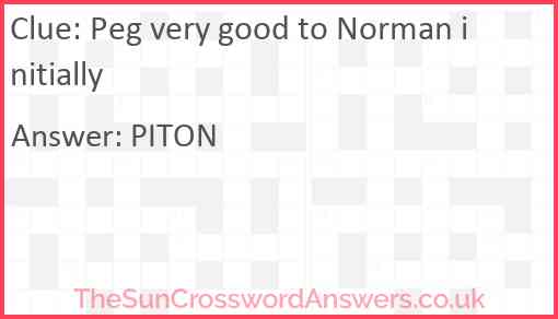 Peg very good to Norman initially Answer