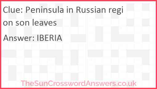 Peninsula in Russian region son leaves Answer