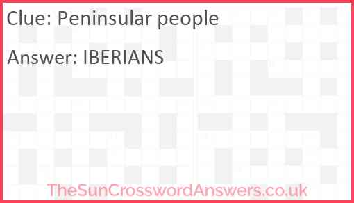 Peninsular people Answer