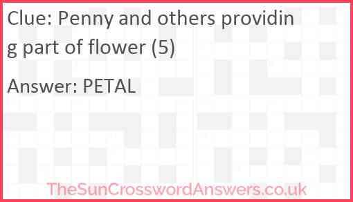 Penny and others providing part of flower (5) Answer