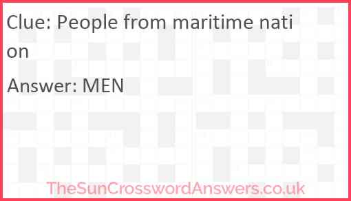 People from maritime nation Answer