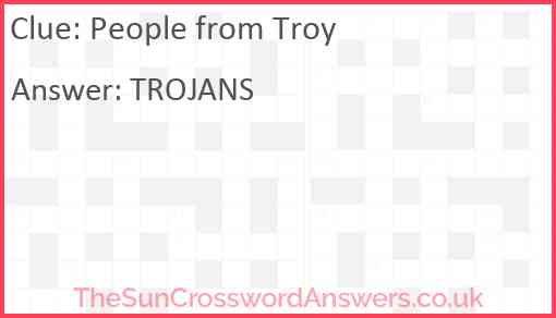 People from Troy Answer