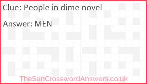 People in dime novel Answer