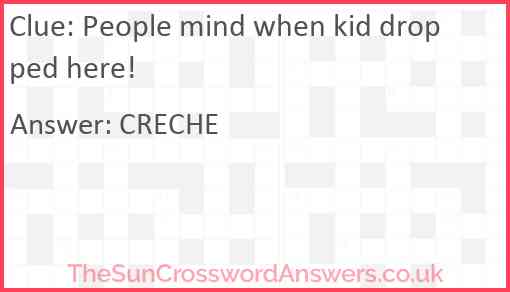 People mind when kid dropped here! Answer