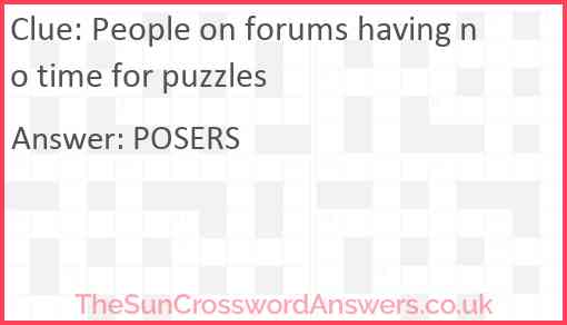 People on forums having no time for puzzles Answer