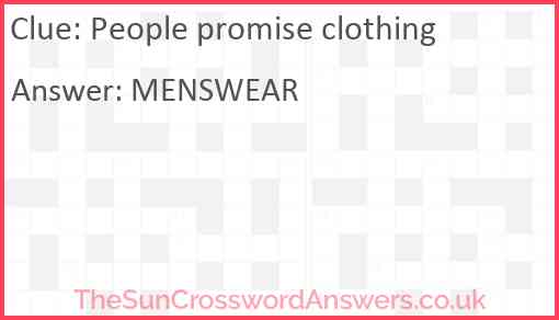 People promise clothing Answer