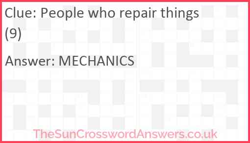 People who repair things (9) Answer