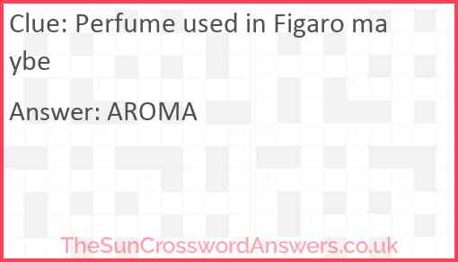 Perfume used in Figaro maybe Answer