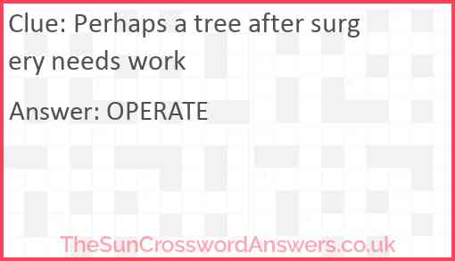 Perhaps a tree after surgery needs work Answer