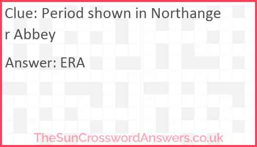Period shown in Northanger Abbey Answer