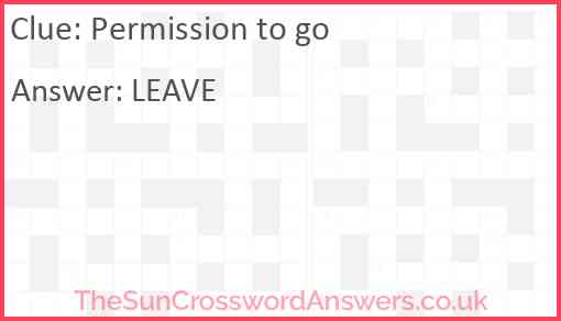 Permission to go Answer