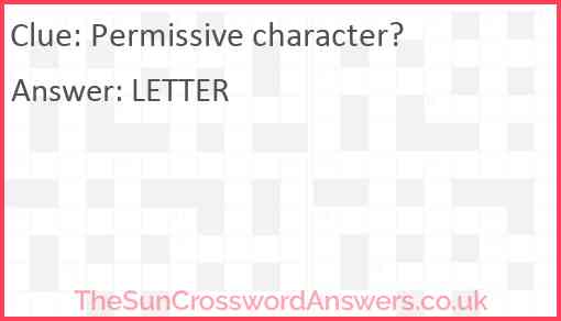 Permissive character? Answer