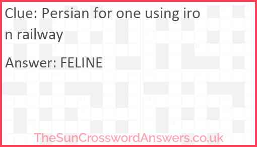 Persian for one using iron railway Answer