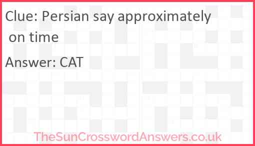 Persian say approximately on time Answer