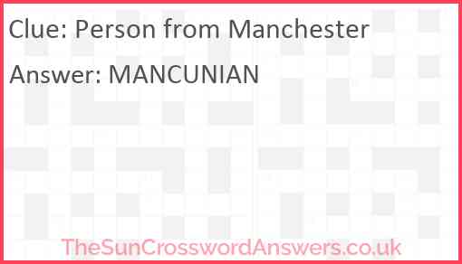 Person from Manchester Answer