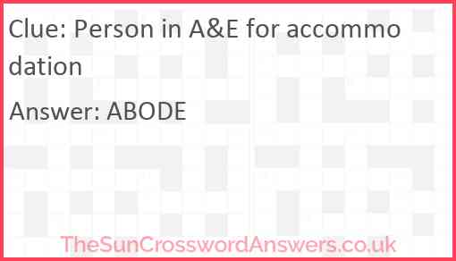 Person in A&E for accommodation Answer
