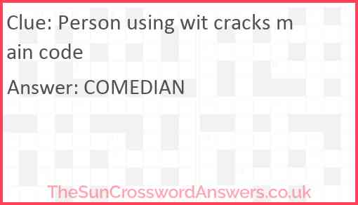 Person using wit cracks main code Answer