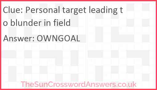 Personal target leading to blunder in field Answer