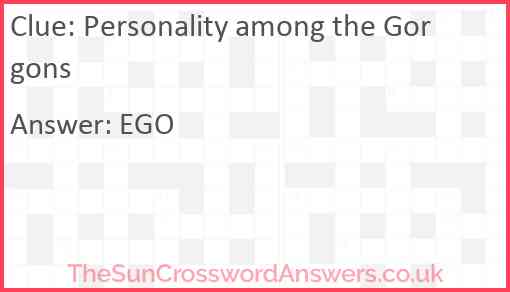 Personality among the Gorgons Answer