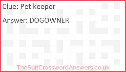 Pet keeper Answer
