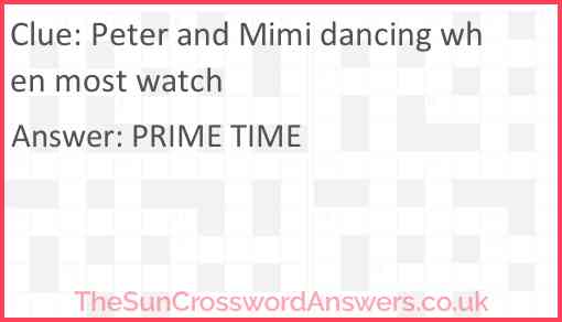 Peter and Mimi dancing when most watch Answer