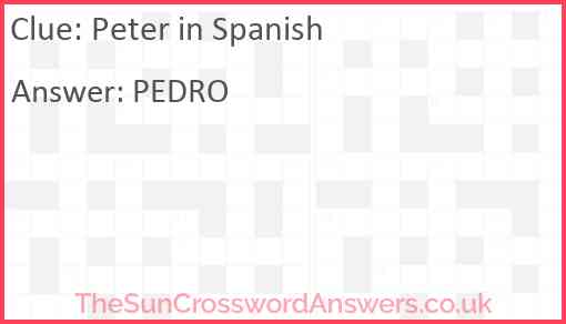 Peter in Spanish Answer
