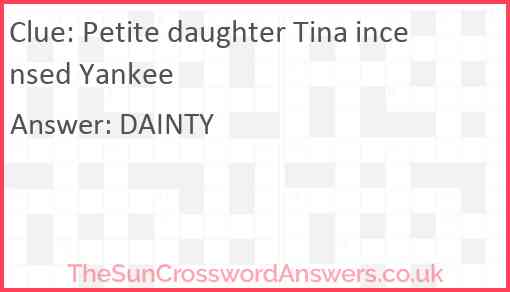 Petite daughter Tina incensed Yankee Answer