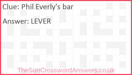 Phil Everly's bar Answer
