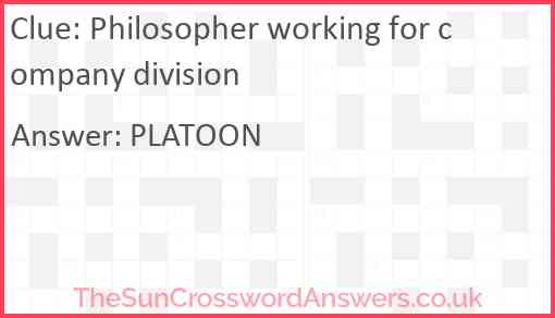 Philosopher working for company division Answer