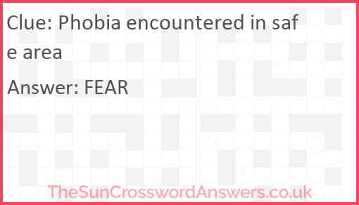 Phobia encountered in safe area Answer
