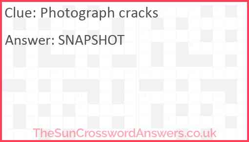 Photograph cracks Answer