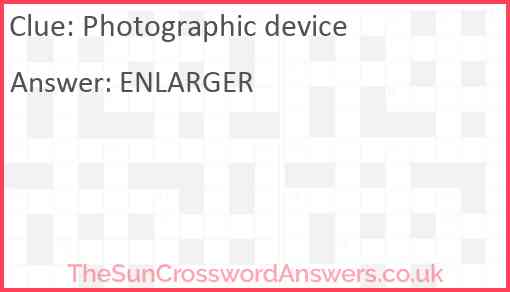 Photographic device Answer