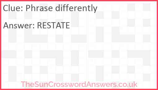Phrase differently Answer