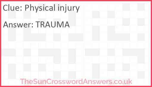 Physical injury Answer