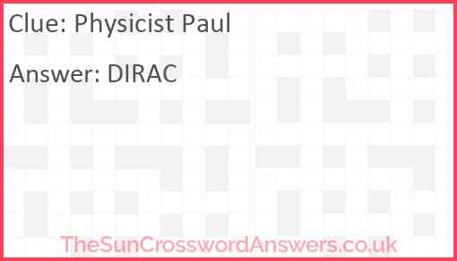 Physicist Paul Answer
