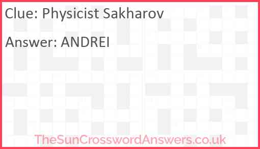 Physicist Sakharov Answer