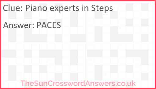 Piano experts in Steps Answer