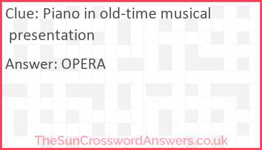 Piano in old-time musical presentation Answer