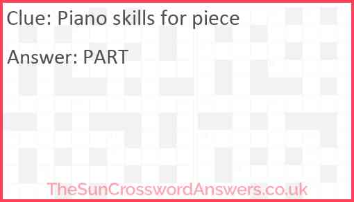 Piano skills for piece Answer