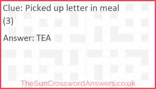 Picked up letter in meal (3) Answer