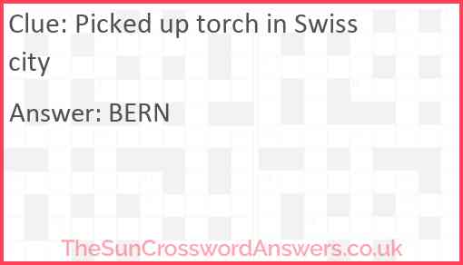 Picked up torch in Swiss city Answer