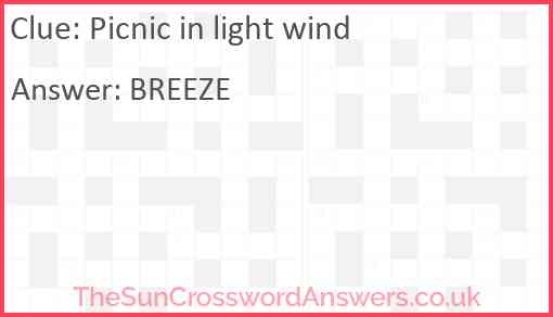 Picnic in light wind Answer