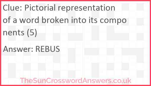 Pictorial representation of a word broken into its components (5) Answer
