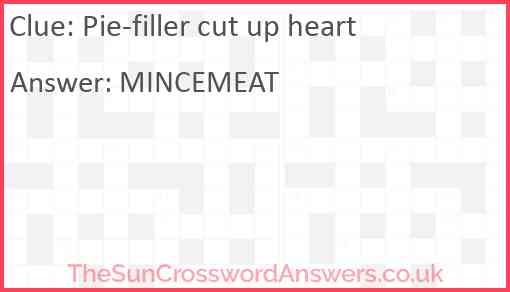 Pie-filler cut up heart Answer