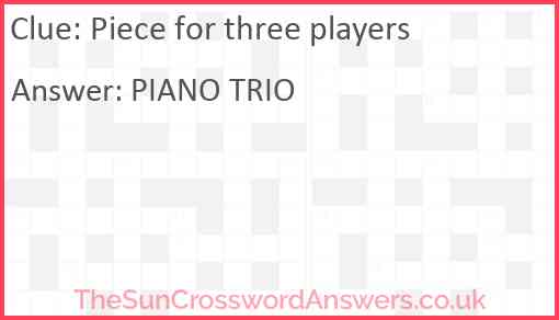 Piece for three players Answer
