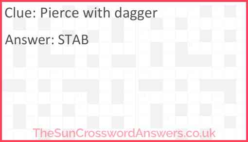Pierce with dagger Answer