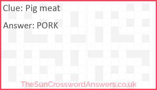 Pig meat Answer