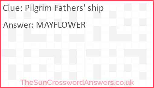 Pilgrim Fathers' ship Answer