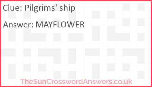 Pilgrims' ship Answer